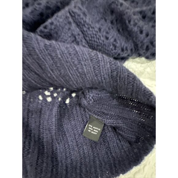 BCBG Maxazria Women's All Navy Blue Turtle Neck Poncho Sweater Size S/M NWT - Picture 9 of 16